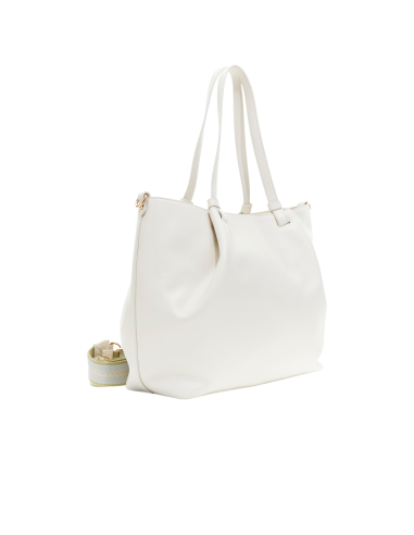 Cafe' Noir C3RF1011 Borsa shopping donna in pelle avorio/oro
