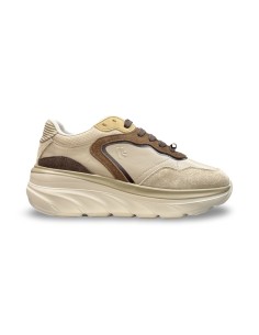 Keys K-13500 sneakers donna in pelle/camoscio beige/marrone