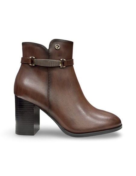 Keys K-13150 stivaletti donna in pelle marrone