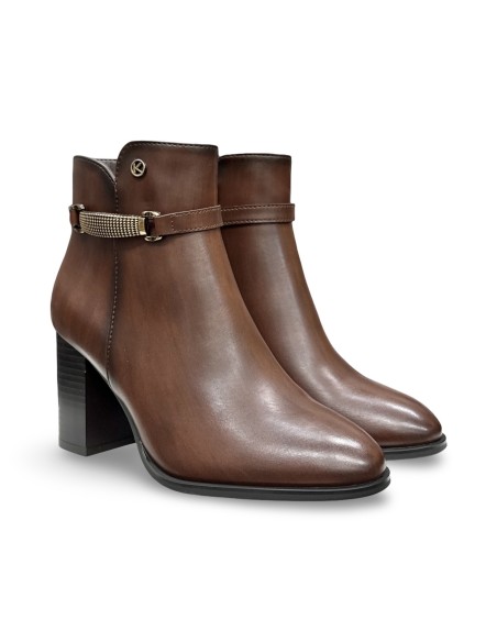 Keys K-13150 stivaletti donna in pelle marrone
