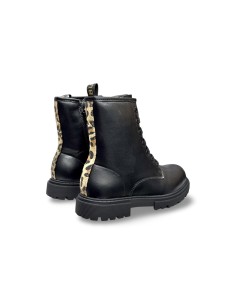 Laura Biagiotti Kids 10132 stivaletti bambina in pelle nero/leopardato 2