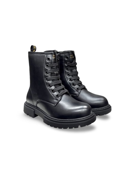 Laura Biagiotti Kids 10132 stivaletti bambina in pelle nero/leopardato