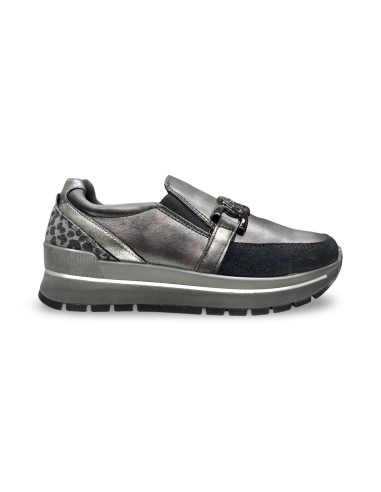 Igi&Co 2174000 slip on donna in pelle nero/acciaio