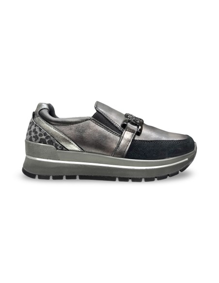 Igi&Co 2174000 slip on donna in pelle nero/acciaio