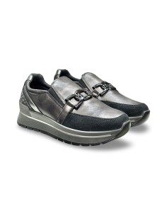 Igi&Co 2174000 slip on donna in pelle nero/acciaio 2