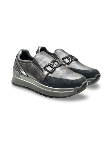 Igi&Co 2174000 slip on donna in pelle nero/acciaio