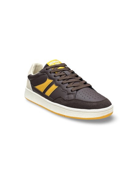 Teddy Smith 121034 sneakers uomo in pelle/camoscio marrone/giallo