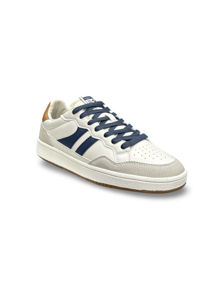 Teddy Smith 121034 sneakers uomo in pelle/camoscio bianco/denim