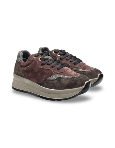 Igi&Co 2173311 sneakers donna in camoscio testa di moro/vino