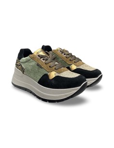 Igi&Co 2175100 sneakers donna camoscio/velluto verde/nero 2