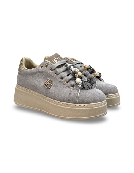 Laura Biagiotti 9821 sneakers donna in camoscio grigio