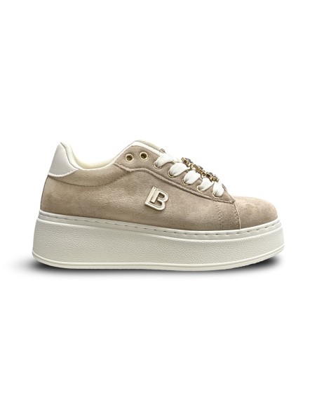 Laura Biagiotti 9820 sneakers donna in camoscio beige