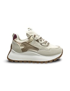 Laura Biagiotti 9838 sneakers donna in pelle/camoscio beige