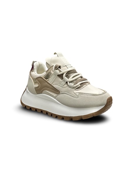 Laura Biagiotti 9838 sneakers donna in pelle/camoscio beige