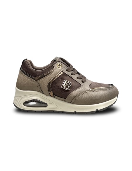 Laura Biagiotti 9808 sneakers donna in pelle/camoscio marrone