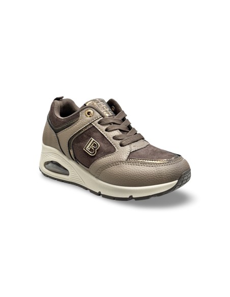 Laura Biagiotti 9808 sneakers donna in pelle/camoscio marrone