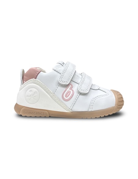 Biomecanics 221001-B113 scarpe bambina in pelle bianco/rosa