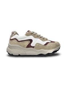 Igi&Co 2176111 sneakers donna in pelle/camoscio bianco/biscotto