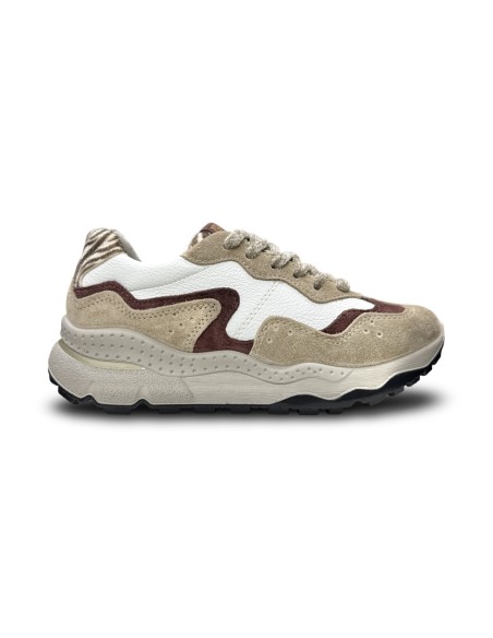 Igi&Co 2176111 sneakers donna in pelle/camoscio bianco/biscotto