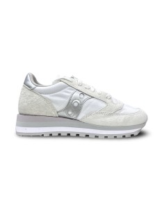 Saucony Jazz Triple S60530-16 sneakers donna in camoscio/tessuto bianco/silver