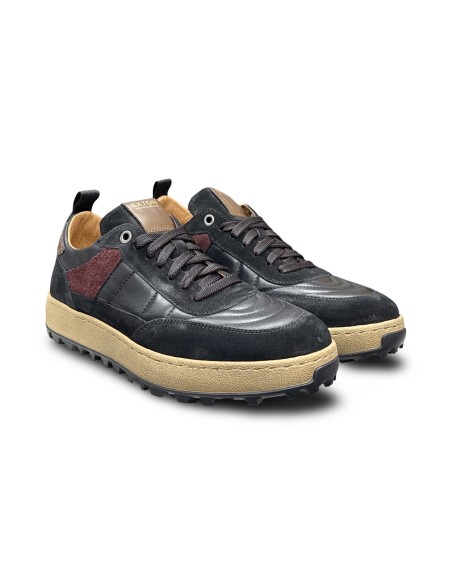 Exton 500 sneakers uomo in pelle/camoscio nero