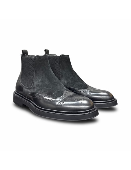 Exton 275 stivaletti uomo in camoscio/abrasivato nero