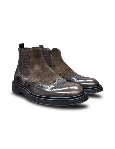 Exton 275 stivaletti uomo in camoscio/abrasivato cognac/terra