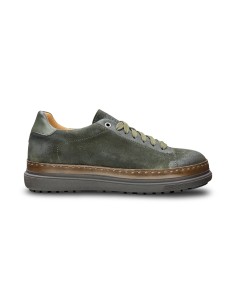 Exton 554 sneakers uomo in pelle verde foresta