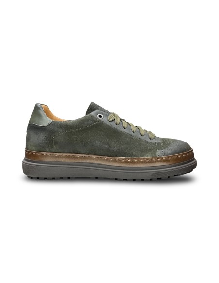 Exton 554 sneakers uomo in pelle verde foresta