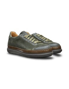 Exton 554 sneakers uomo in pelle verde foresta 2