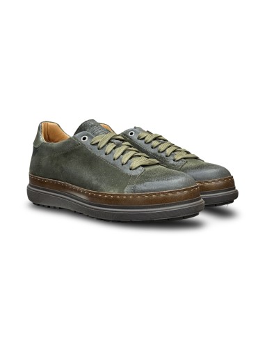 Exton 554 sneakers uomo in pelle verde foresta