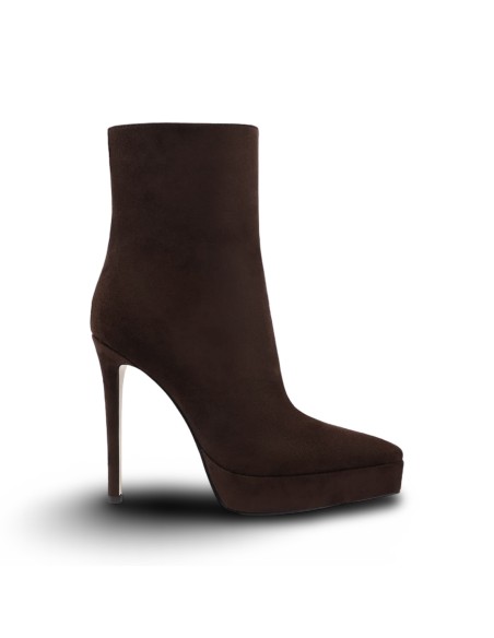 Queen Helena K3452 stivaletti donna in camoscio caffe'