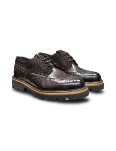 Exton 8460 scarpe stringate uomo in pelle color terra 2