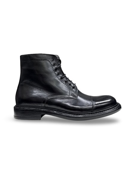 Exton 9824 stivaletti uomo in pelle soft nero