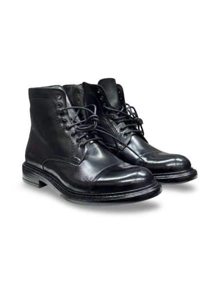 Exton 9824 stivaletti uomo in pelle soft nero