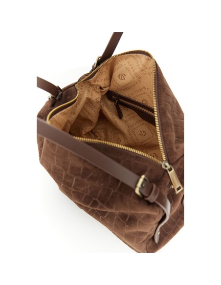Cafe' Noir C3NM1106 borsa donna effetto suede testa di moro