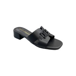 LAURA BIAGIOTTI 8501 sandali donna con tacco in pelle nero 2