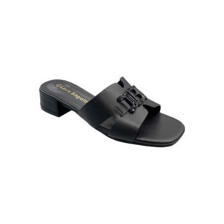 LAURA BIAGIOTTI 8501 sandali donna con tacco in pelle nero