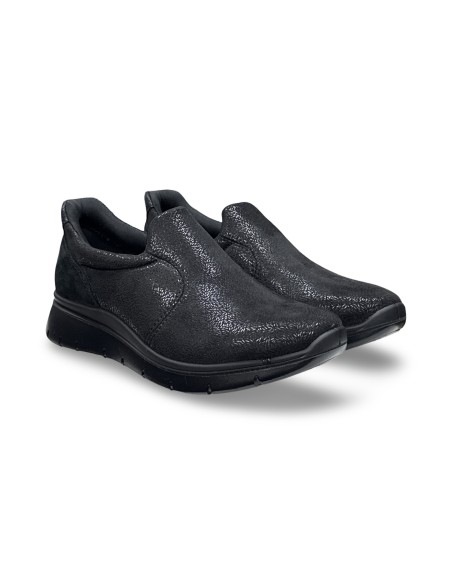 Enval Soft 2275900 slip on donna in tessuto elastico nero