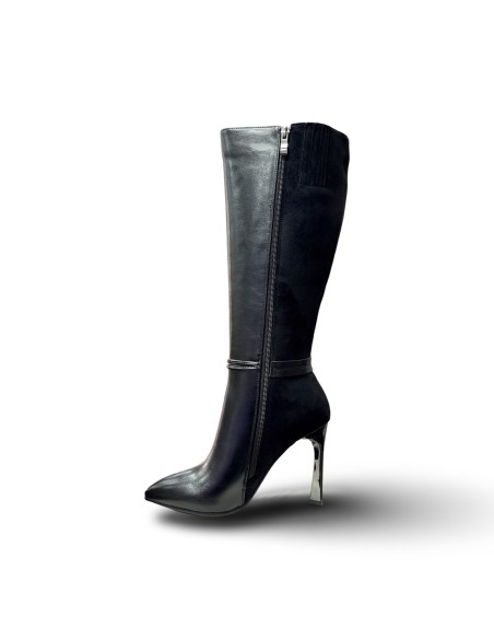 Enza Marchese 51058 stivali donna in pelle/camoscio nero