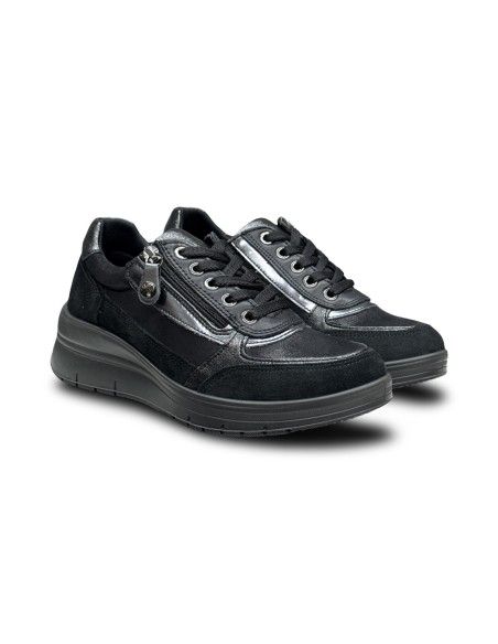 Enval Soft 2270900 sneakers donna in camoscio/pelle nero