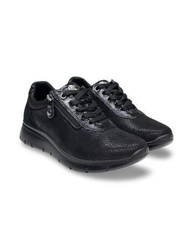 Enval Soft 2276100 sneakers donna in tessuto elastico nero