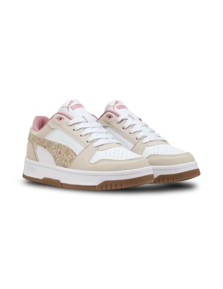 Puma Rebound Slam Lo Winter Safari Jr sneakers donna beige/bianco