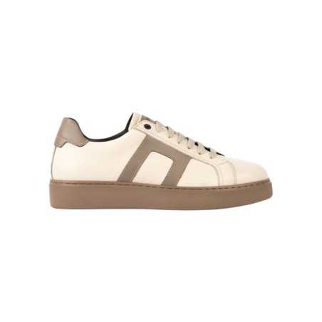 Exton 350 sneakers uomo in pelle bottolato color latte