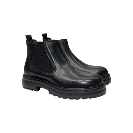 Exton 587 stivaletti uomo in pelle di vitello nero