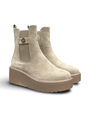 Wcubed 51063 stivaletti donna in camoscio beige
