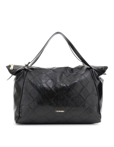 Cafe' Noir C3WB0904 borsa donna effetto pelle metallizzato nero