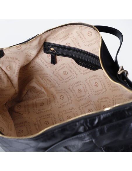 Cafe' Noir C3WB0904 borsa donna effetto pelle metallizzato nero