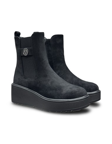 Wcubed 51063 stivaletti donna in camoscio nero