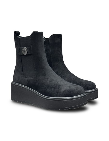 Wcubed 51063 stivaletti donna in camoscio nero